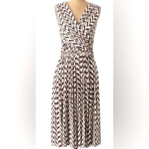 Anthropologie I Plenty by Tracy Reese Zig Zag Stripe Faux Wrap Midi Dress